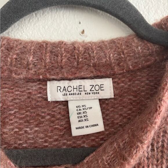 Rachel Zoe Wool Alpaca Blend Dusty Pink Crewneck Sweater XS - Picture 4 of 7